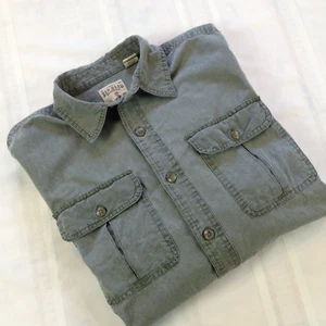 RED HEAD 100% Cotton Full Button Long Sleeve Army-Green Casual Shirt Men's M - Picture 1 of 10