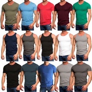 Jack & Jones T-Shirt Tank Top Slim Fit Rundhals V-Neck O-Neck Basic Tee Shirt - Bild 1 von 26