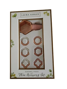 Wine Accessory Set Laura Asley 7- Piece charms Bottle cork - Picture 1 of 2
