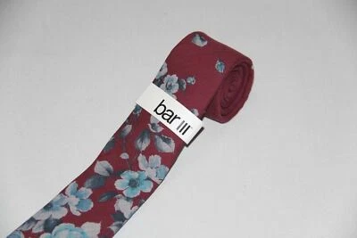 Nuevo Bar III para hombre ajustado 2 1/2 pulgadas Corbata Borgoña Para Floral Foto 1 de 4