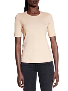 FRANCES DE LOURDES Sadie Khaki Brown 100% Organic Cotton Tee Top sz M - Picture 1 of 2
