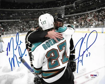 Mike Modano & Jeremy Roenick Dual Signed 8x10 Photo Autographed PSA/DNA COA 93 - Image 1 of 2