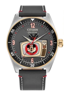 Citizen Eco-Drive DISNEY Mickey Mouse Watch and Pin Set New with box and papers - Picture 1 of 11
