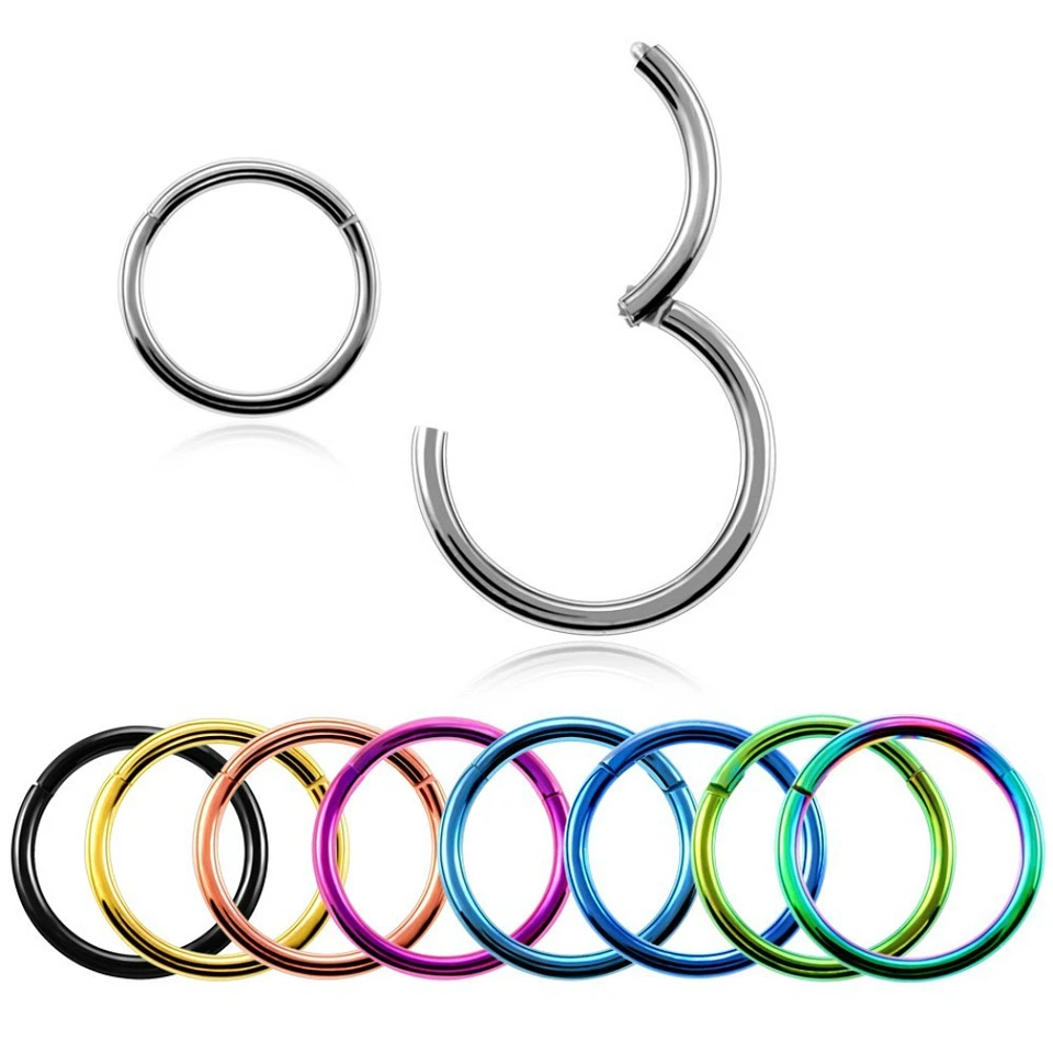 CLICKER SEPTUM PIERCING UNIVERSAL RING SCHARNIER OHR SEGMENT TRAGUS LIPPE NASE - Bild 1 von 1