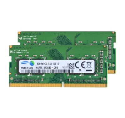 Samsung 2x 8GB 1RX8 PC4-2133P DDR4 260pin Laptop RAM Memory Module M471A1K43BB0 - Image 1 of 4