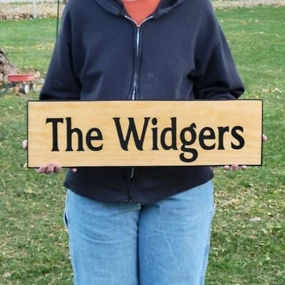 Wooden Name Carved Wooden Sign Cabin Lake House Wall Decor Rustic  Gifts  - Image 1 of 4