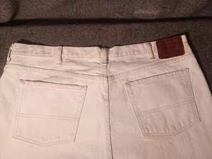 VINTAGE POLO RALPH LAUREN AUTHENTIC DUNGAREES WHITE DENIM JEANS 40X30 USED - Picture 1 of 13
