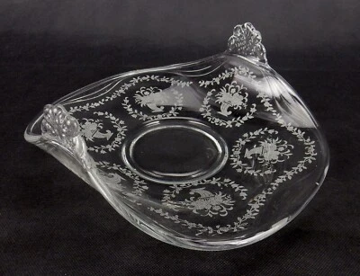 Vintage Fostoria Etched Mayflower Muffin Tray,Upturned Side Handles Hard to Find - Image 1 of 4