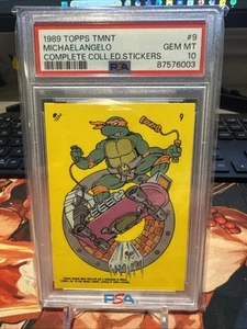 1989 Topps TMNT MICHAELANGELO Collector's Ed. Sticker PSA 101989 Topps TMNT MICH - Picture 1 of 2