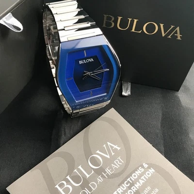 Bulova Gemini 96A258 Men's Bule Dial Stainless Steel Quartz Diamond Watch 40mm - Image 1 of 4
