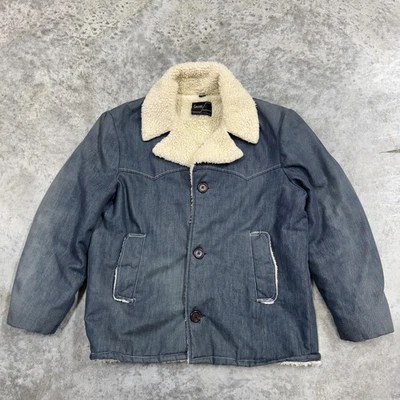 Vintage Salem Sportswear Jacket Mens L Denim Sherpa Lined Western Trucker 70s - Image 1 of 4