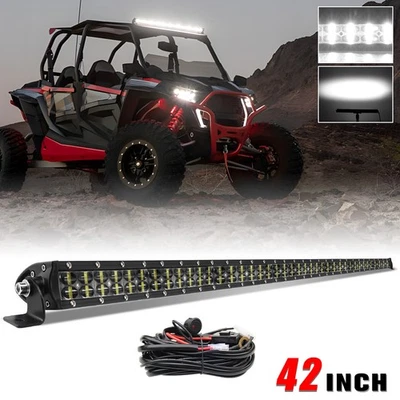 Barra de luz LED doble fila delgada + cableado 12V 44" para Polaris RZR XP 4 1000 UTV 42" Foto 1 de 4