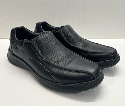 Clarks Mens Shoes Cotrell Step Slip On Loafers Size 9 Black Leather Comfort EUC - Image 1 of 4