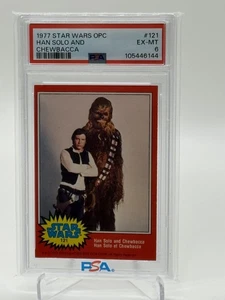 1977 O-Pee-Chee Star Wars Han Solo and Chewbacca Harrison Ford #121 PSA 6  - Picture 1 of 2