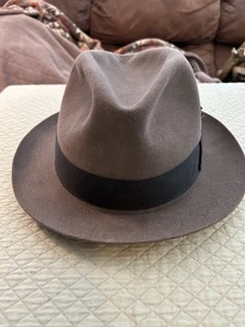 Cappello uomo pelliccia Stetson Imperial made in USA taglia 7 1/4 marrone - Foto 1 di 12