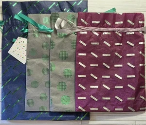 Lot Of 4 Amazon Reusable Drawstring Gift Bags 1 18"x11.25" 3 14.5"x10.5" - Picture 1 of 8