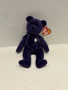 TY Beanie Babies Prinzessin Diana Bär lila PE Pellets 1997 selten Sammler - Bild 1 von 9