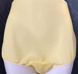 Custom Soft Yellow W/ White Elastic Panties Sz 12 Wide Gusset - Picture 1 of 4