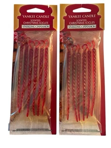 LOT 2 Yankee Candle Scented Christmas Icicles Sparkling Cinnamon Ornaments NEW - Picture 1 of 2