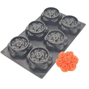 Molde de silicona Rose Flowers para hacer jabón - Moldes de jabón de 6 cavidades para procesos en frío - Imagen 1 de 5