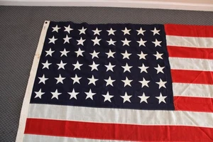 Vintage 48 Sterne amerikanische Flagge - 5' x 9'6" Baumwolle, genähte Sterne SCHÖN - Bild 1 von 13