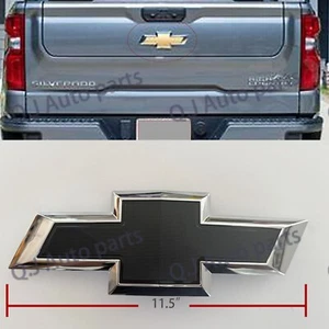 2014-23 Rear Tailgate Black Bowtie Emblem Chevrolet Silverado 1500 2500 3500HD - Picture 1 of 2