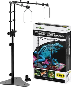 Reptile Dual Lamp Stand Adjustable Light Holder Lamp Hanging Bracket Metal Suppo - Picture 1 of 9