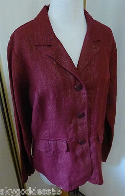 FLAX 2010 HEAVY IRREDESCENT LINEN GOTTA HAVE IT BLAZER in YUMMY PERSIMMON NEW S - Image 1 of 4