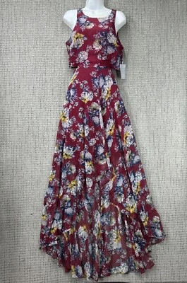 Maxi Vestido Ali & Jay Mujer Talla M Multicolor Bohemio Rapsodia Floral Recortado Foto 1 de 4