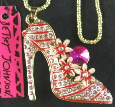 COLLAR ZAPATO FMP 2" 3D NUEVO CON ETIQUETAS BETSEY JOHNSON SEXY ROSA ESTRÁS FLORAL TACÓN ALTO Foto 1 de 4