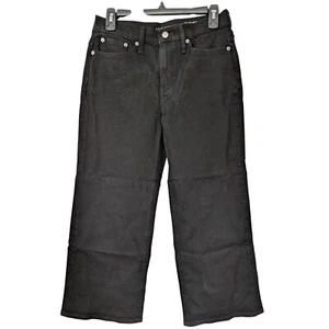 J. Crew Petite Slim Wide Jeans 1996 Semi Stretch Größe P26 schwarz neu mit Etikett $ 148 CC588 - Bild 1 von 6