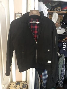 Men 's Adam Levine Men's Black Jacket Red Black Plaid  Lining Size M Medium - Picture 1 of 6