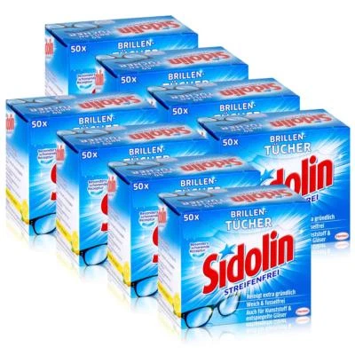 Sidolin Brillen Putztücher 50 stk. Tücher - Reinigt extra gründlich (8er Pack)