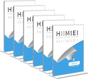 HIIMIEI Acrylic Sign Holder 8.5 X 11: Table Menu Display Stand, Clear Plastic 8. - Picture 1 of 12