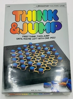 VINTAGE 1984 Pressman THINK & JUMP #112 Solitaire Games - Image 1 of 2