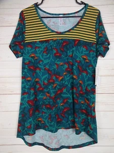 Top clásico para mujer Lularoe T verde y rojo talla M nuevo con etiquetas - Imagen 1 de 3