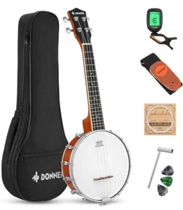 Banjolele 4 String Banjo Ukulele Kit Stringed Musical Instruments for Adult Begi - Picture 1 of 7