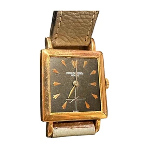 JUNK Patek Philippe Square Case Black Dial Manual Wind Vintage - Picture 1 of 4