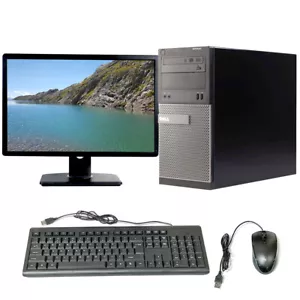 Dell i5 Desktop MT Intel Core Computer 8GB RAM 500GB HD 22" LCD Windows 10 Wi-Fi - Picture 1 of 6