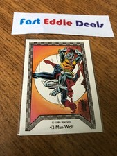 MARVEL COMIC IMAGES 1990 SPIDER-MAN TEAM UP TRADING CARD 42 MAN-WOLF EXCELLENT