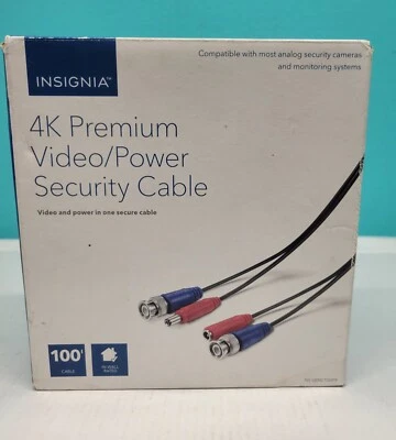Insignia NS-SBNC100P9 100' 4K Ultra HD Premium Video/Power Security Cable NEW - Image 1 of 2