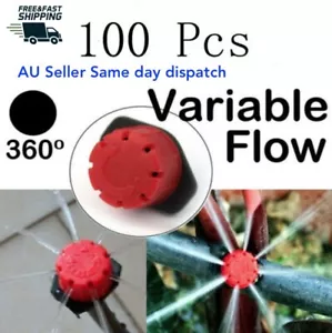 100 x Adjustable Irrigation Water Tube Drippers Sprinklers Emitter Drip System - Picture 1 of 4