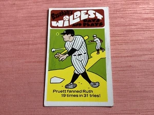 1973 Fleer Laughlin, no.34, Pruett fanned Babe Ruth 19 timesin 31 tries - Picture 1 of 2