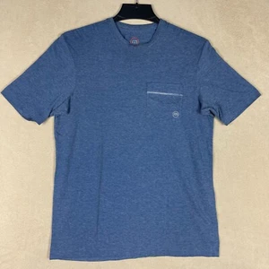 Travis Mathew Mens S Short Sleeve T Shirt Round Neck Chest Pocket Blue Stretch - Picture 1 of 10
