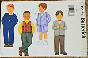 Traje para Niños Butterick 6894 - Chaqueta Chaleco Pantalones Cortos y Pantalones Patrón de Costura 6-7-8 Fuera de imprenta - Imagen 1 de 2