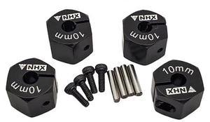NHX RC Aluminium Spannrad Sechskant Adapter 10 mm Stärke 12 mm Sechskant - Schwarz (4 Stück) - Bild 1 von 4