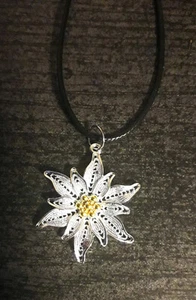 Halskette Collier Edelweiß Necklace Oktoberfest Trachtenschmuck Dirndl Edelweiss - Bild 1 von 1