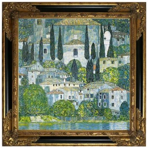 Klimt Church in Cassone 1913 Wood Framed Canvas Print Repro 19x19 - Picture 1 of 11