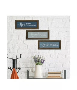 Stratton Home Decor ‘Live, Laugh, Love’ Wood Wall Art Decor 3-Piece Set - Picture 1 of 2