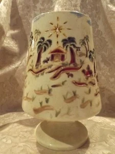 Unique painted ceramic Nativity candle holder - Picture 1 of 6